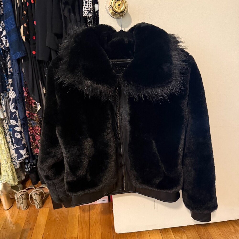 BlankNYC Black Noise Faux Fur Coat - Picture 6 of 15